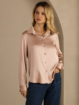 [Tuscany] SilkSilky-UK Long Sleeve Lapel Collar Women's Shirt 003
