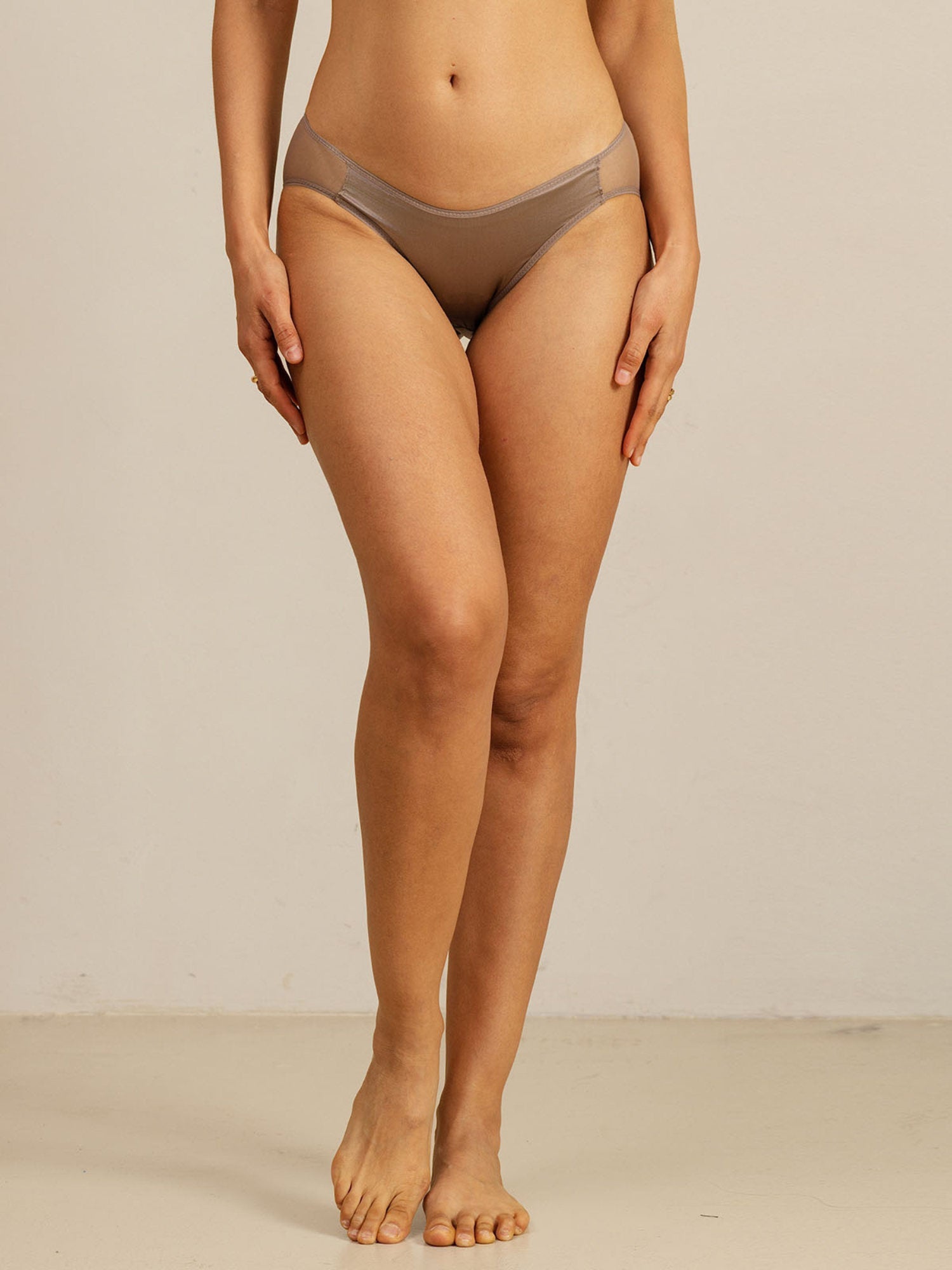[Coffee] SilkSilky-UK 19Momme Stretch Silk Charmeuse Panty 001