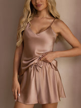 [Tuscany] SilkSilky-UK Spaghetti Strap V Neck Camisole Set 004