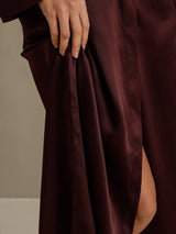 [Brown] SilkSilky-UK Long Sleeve Women's Dressing Gown 005