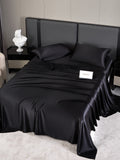 SilkSilky-UK 19Momme Pure Silk Sheet Black 008