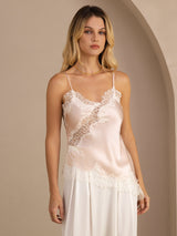 [Pink] SilkSilky-UK Spaghetti Strap V Neck Camisole 001