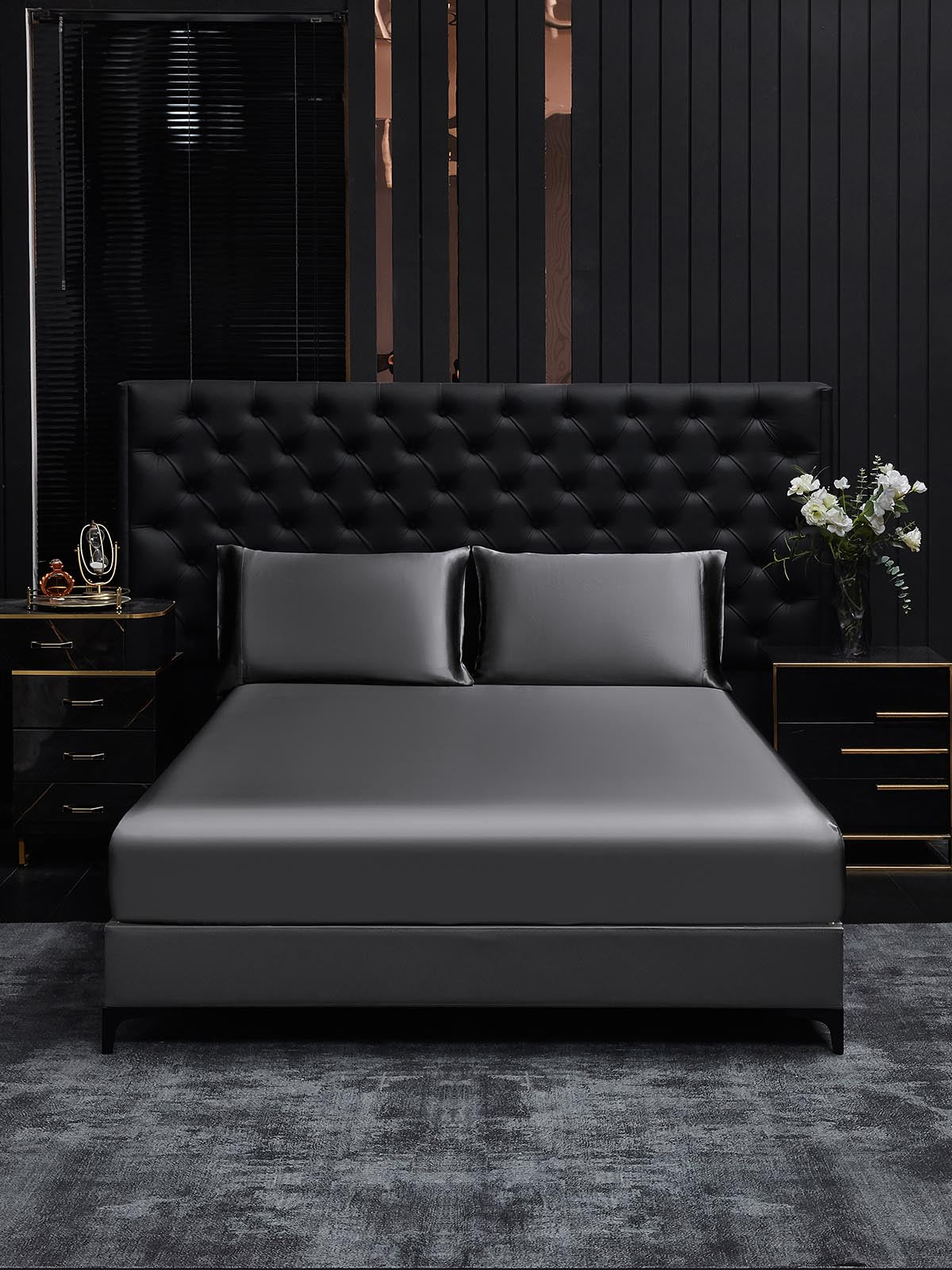 [Dark Gray] SilkSilky-UK 19Momme Pure Silk Bedding Set 002