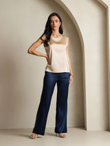 [Champagne] SilkSilky-UK Sleeveless Round Neck Camisole 008