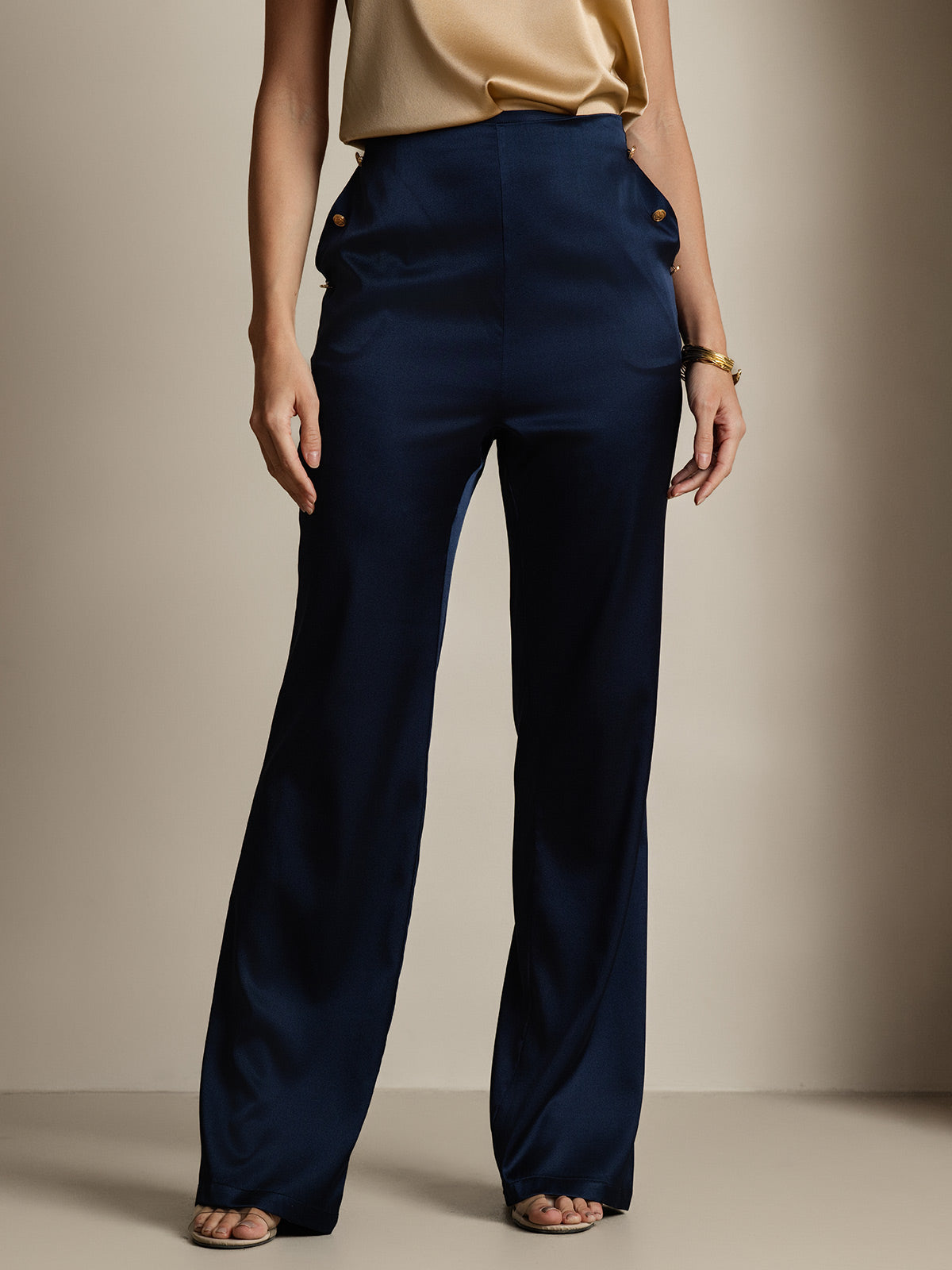 [Dark Blue] SilkSilky-UK 19Momme Silk Womens Pants 003