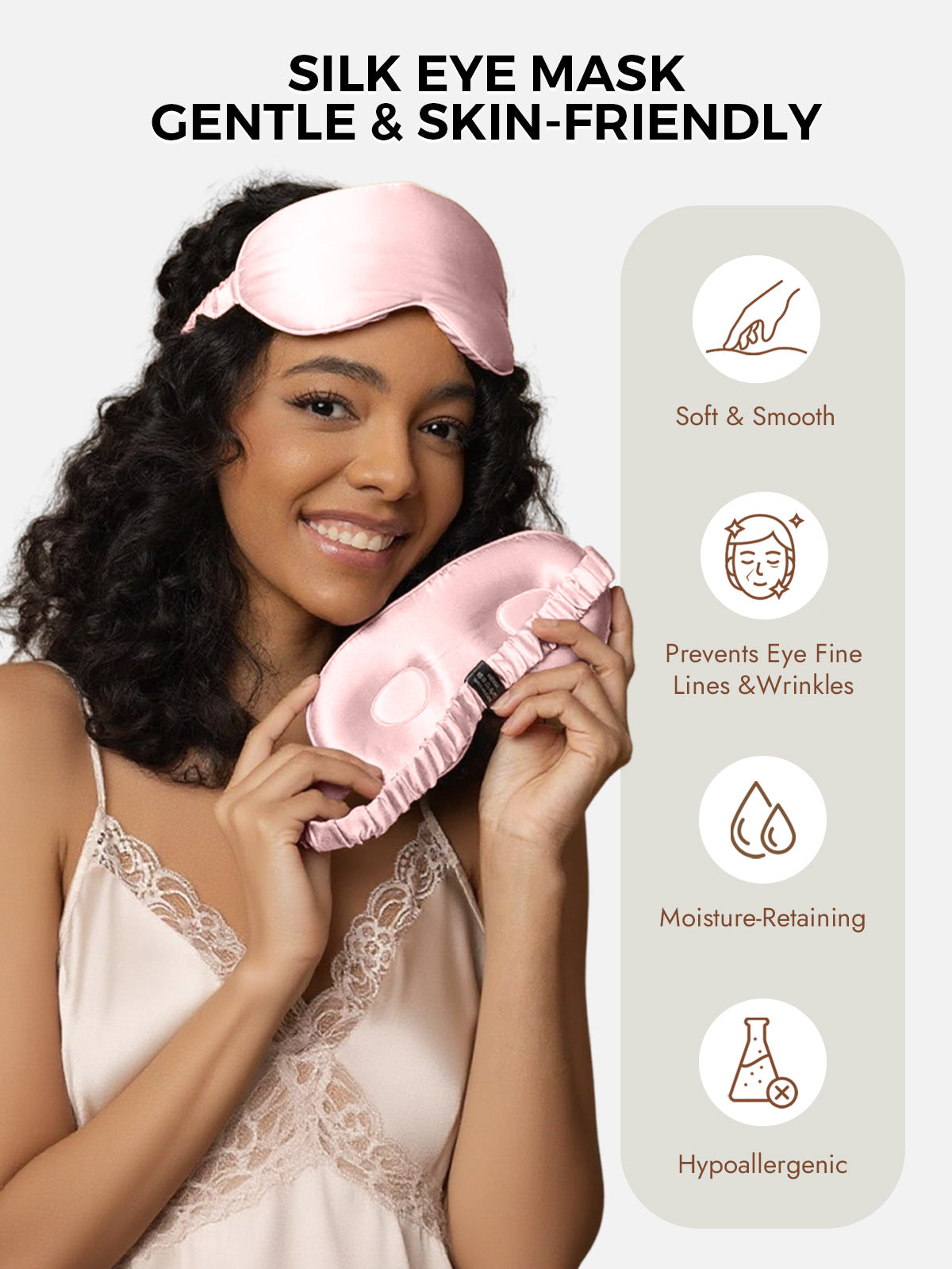 [Pink] SilkSilky-UK Pure Silk Eye Mask 003