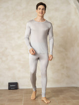 [Silver] SilkSilky-UK Long Sleeve Round Neck Men's Long Johns 004