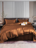 SilkSilky UK 22Momme Pure Silk Bedding Set Coffee 001