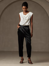 [Black] SilkSilky-UK 19Momme Silk Womens Pants 001