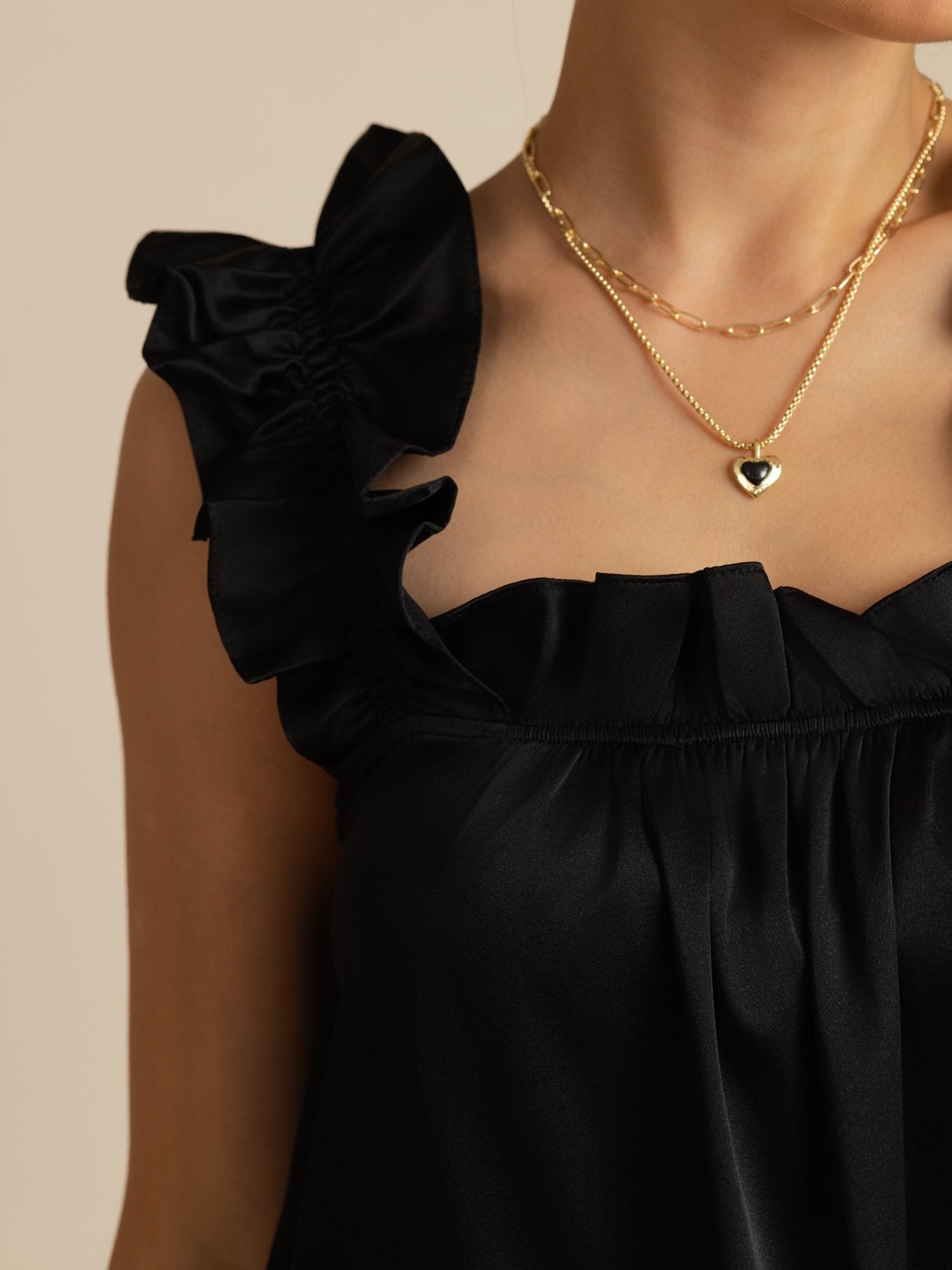 [Black] SilkSilky-UK 19Momme Silk Sleeveless Square Neck Dress 004