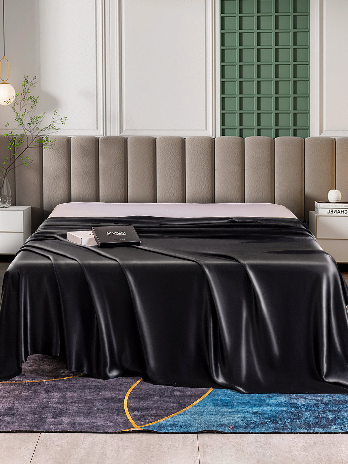 [Black] SilkSilky-UK 25Momme Pure Silk Sheet 002