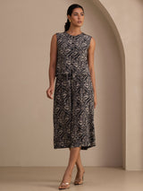 [Pewter Vintage] SilkSilky-UK Sleeveless Crew Neck Women's Outfit Sets 007