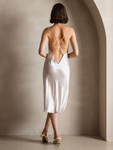 [Beige] SilkSilky-UK Spaghetti Strap Scoop Neck Dress 002