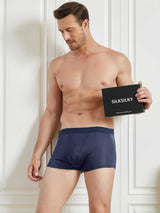 [Dark Blue] SilkSilky-UK 100% Silk Jersey Men's Underwear 001