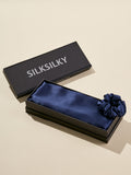 SilkSilky UK Pure Silk Scarf DarkBlue 001