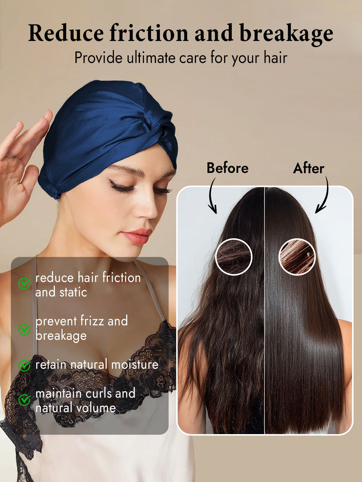 [Dark Blue] SilkSilky-UK Sleep Cap 005