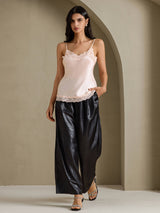 [Pink] SilkSilky-UK Spaghetti Strap V Neck Camisole 007