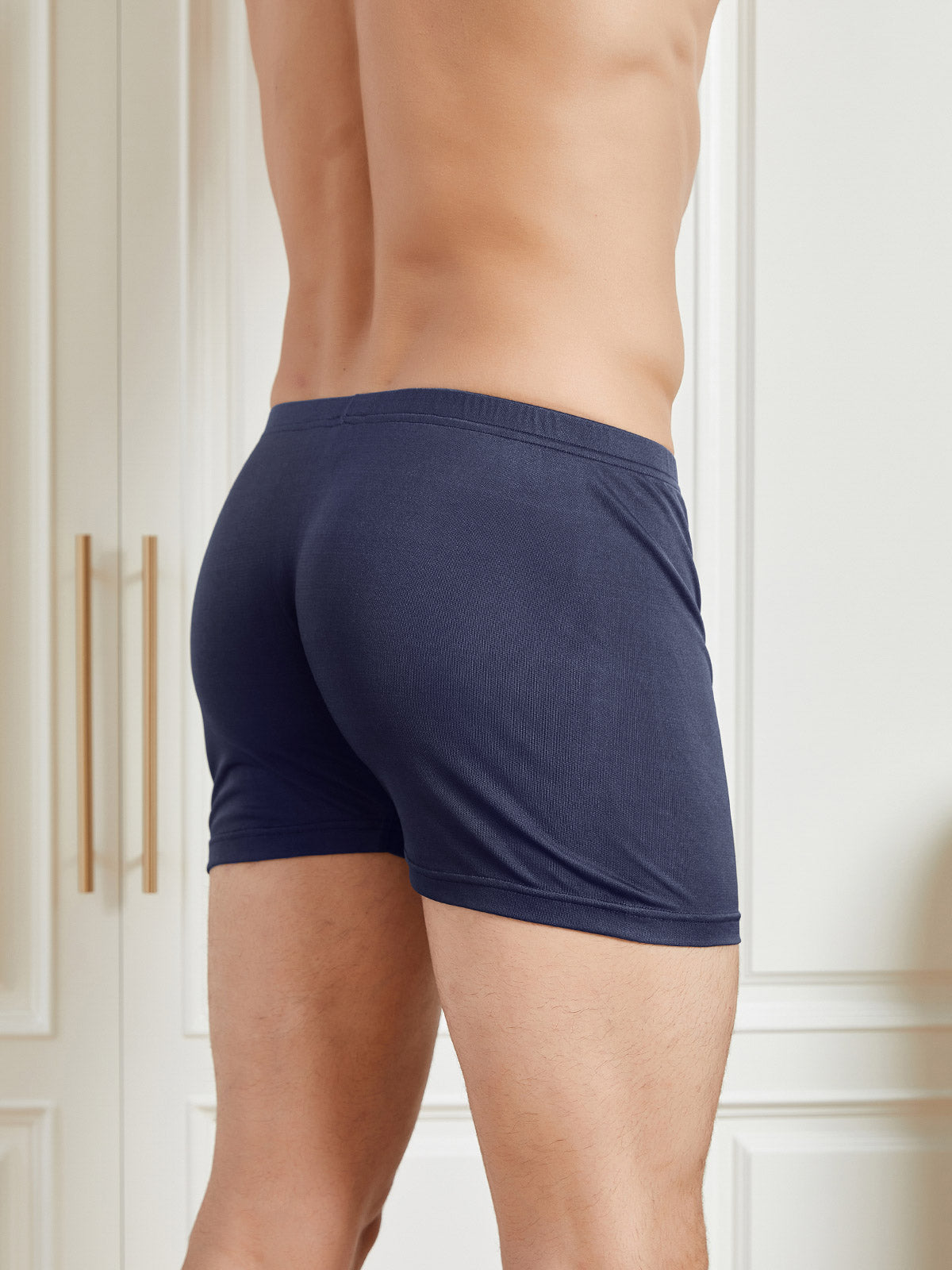 [Dark Blue] SilkSilky-UK Silk Knitted Mens Underwear 005