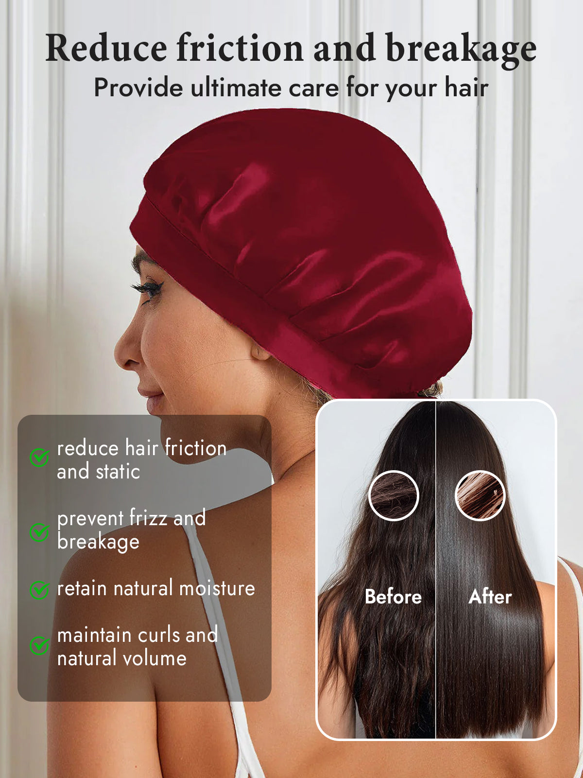 [Wine] SilkSilky-UK Pure Silk Sleep Cap 004