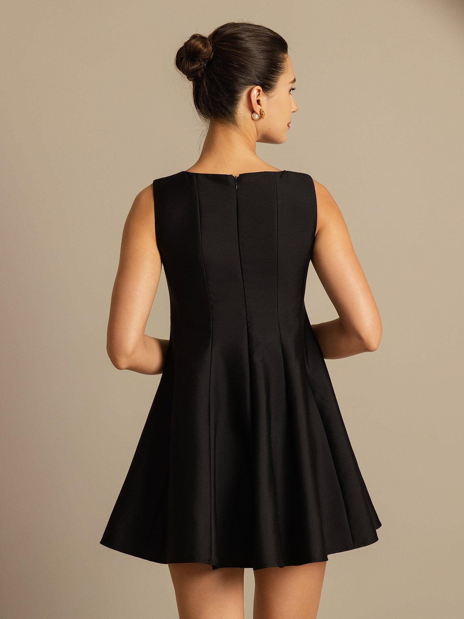 [Black] SilkSilky-UK 32Momme Silk-Wool Blend Dress 002,