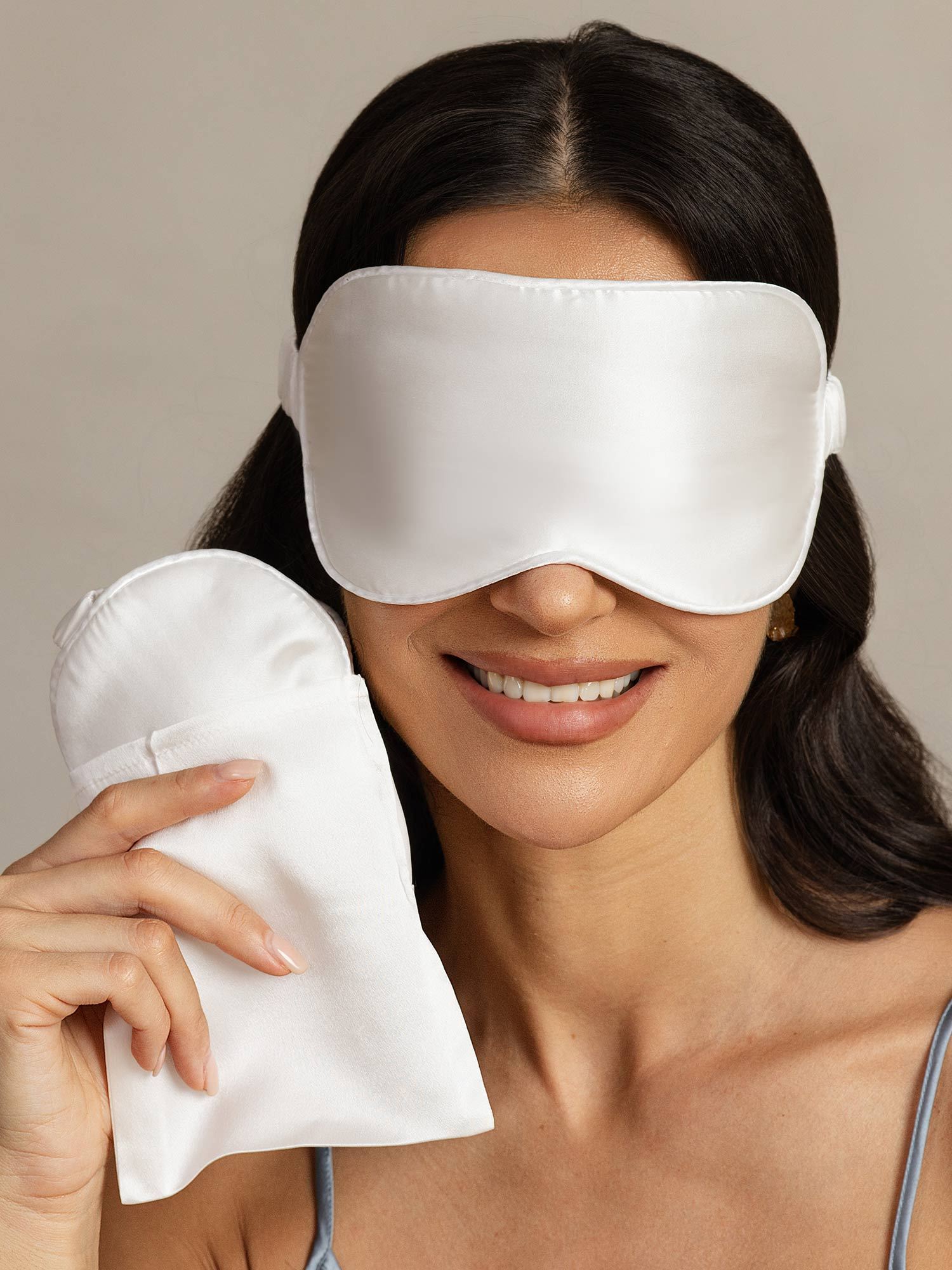 [White] SilkSilky-UK Pure Silk Eye Mask 001