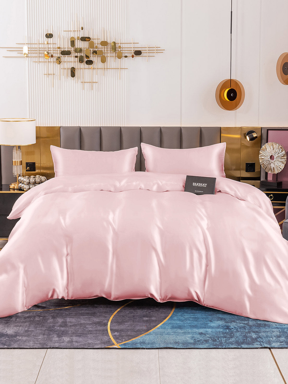 SilkSilky UK 19Momme Pure Silk Bedding Set Pink 002