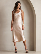 [Champagne] SilkSilky-UK Sleeveless Dress 006