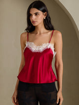 [Wine] SilkSilky-UK Spaghetti Strap V Neck Camisole 001