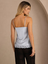 [Grayish Blue] SilkSilky-UK Spaghetti Strap V Neck Camisole 002
