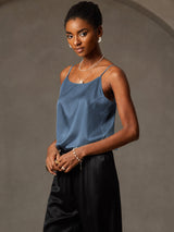 [Real Teal] SilkSilky-UK Spaghetti Strap Camisole 004