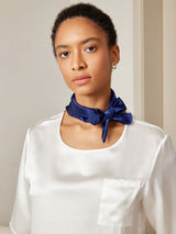 [Dark Blue] SilkSilky-UK Scarf 002
