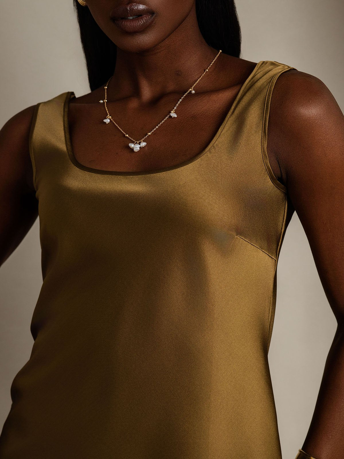 [Brown] SilkSilky-UK 19Momme Silk U Neck Camisole 008