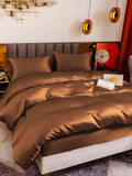 SilkSilky UK 19Momme Pure Silk Bedding Set Coffee 003