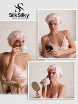 [Light Pink] SilkSilky-UK Sleep Cap 006