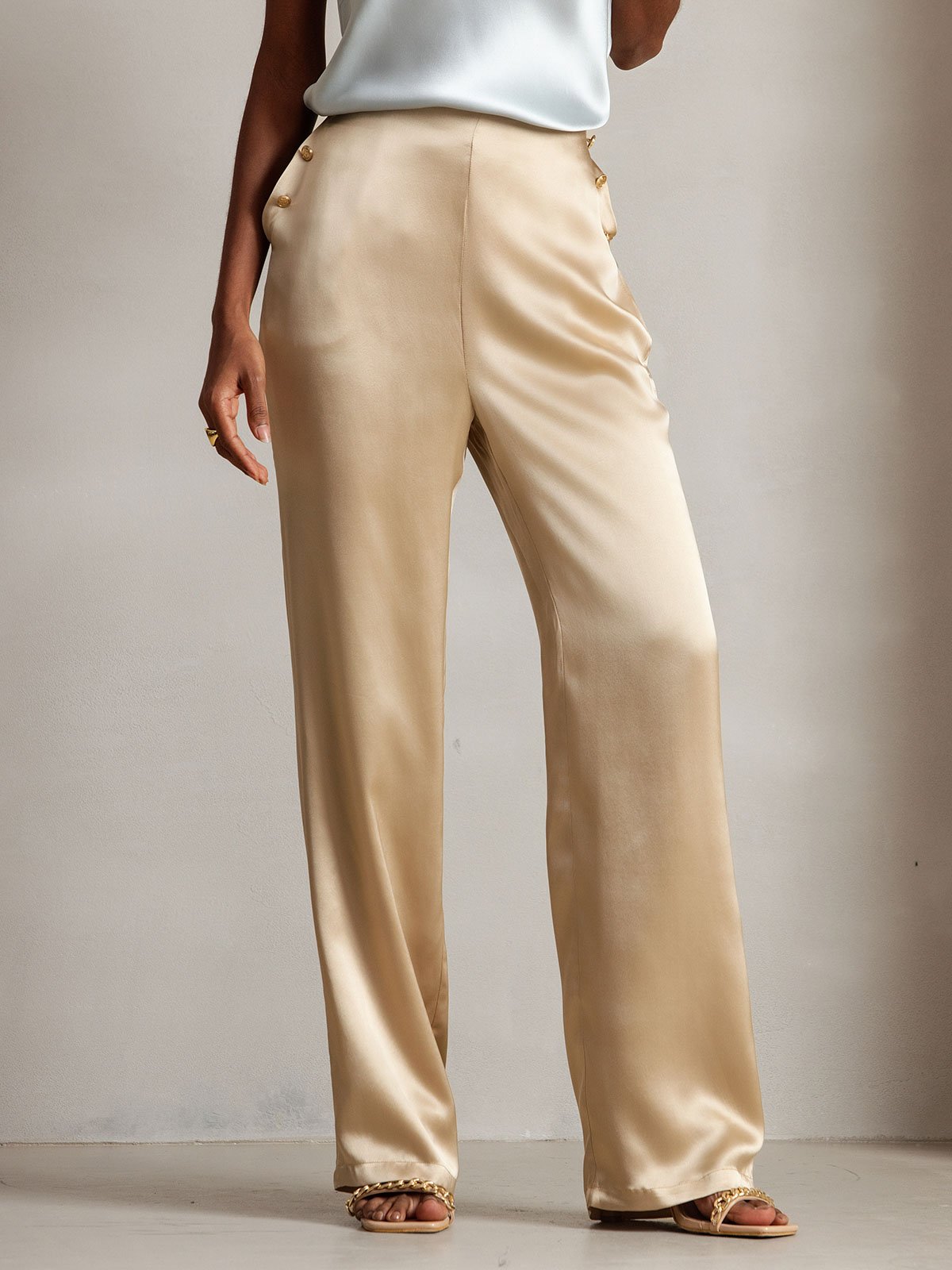 [Champagne] SilkSilky-UK 19Momme Silk Womens Pants 009