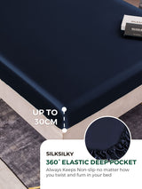 [Dark Blue] SilkSilky-UK 22Momme Pure Silk Bedding Set 004,