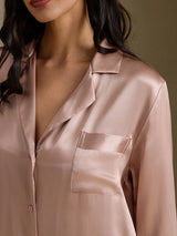 [Tuscany] SilkSilky-UK Long Sleeve Lapel Collar Nightshirt 004