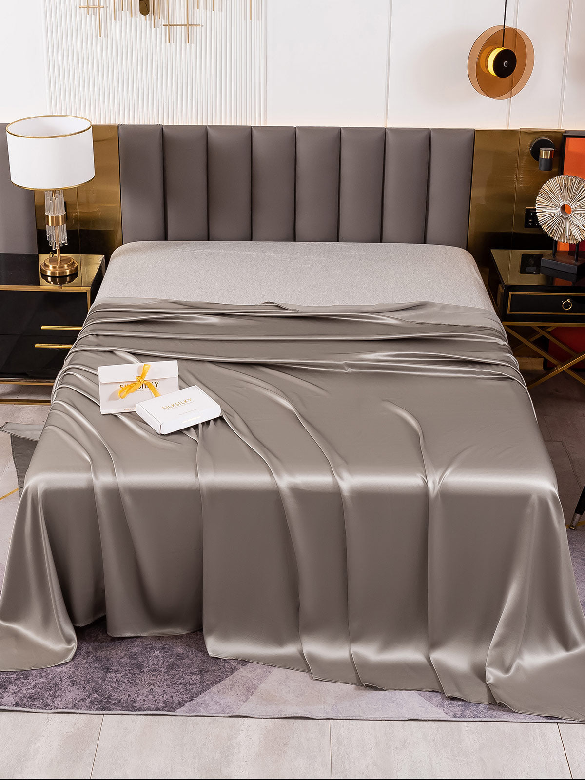 SilkSilky-UK 19Momme Pure Silk Sheet Gray 002