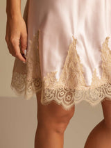 [Pink] SilkSilky-UK Spaghetti Strap V Neck Nightdress 005