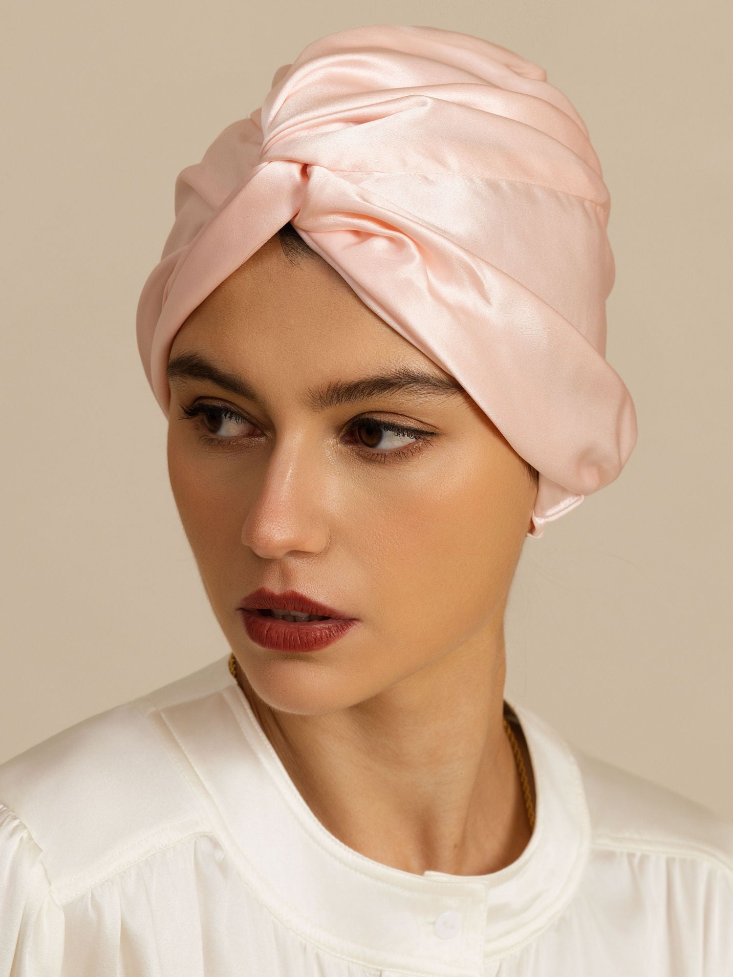 [Pink] SilkSilky-UK 22Momme Sleep Cap 002