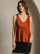 [Caramel] SilkSilky-UK Sleeveless V Neck Camisole 007