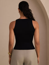 [Black] SilkSilky-UK Sleeveless Deep V Neck Camisole 002