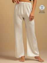 [White] SilkSilky-UK 19Momme Machine-Washable Silk Women's Sleep Shorts 001