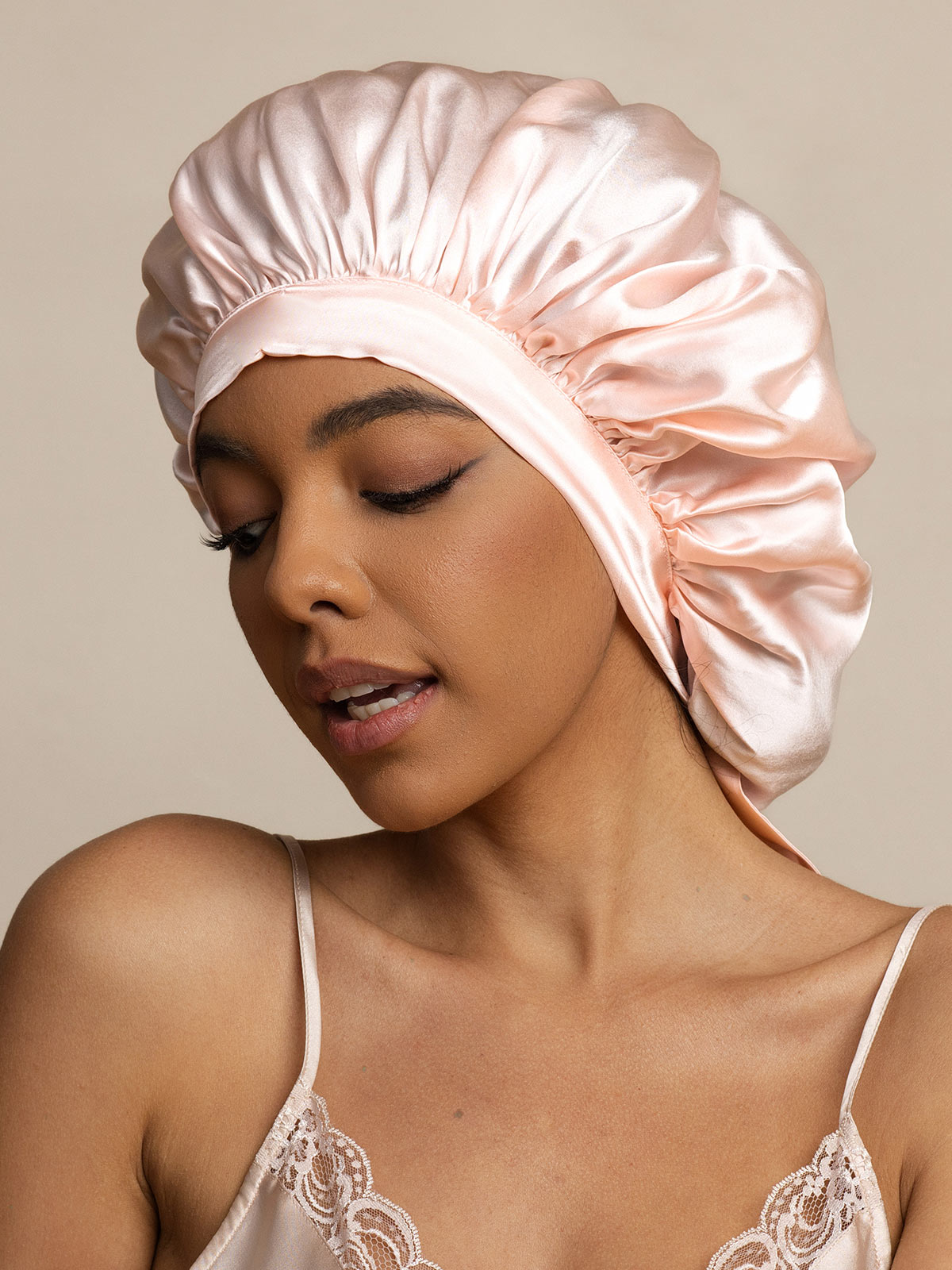 [Light Pink] SilkSilky-UK Pure Silk Sleep Cap 003