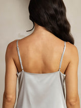 [Silver] SilkSilky-UK Spaghetti Strap Cowl Neck Camisole 005