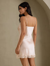 [Pink] SilkSilky-UK Spaghetti Strap V Neck Nightdress 002