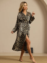 [Leopard] SilkSilky-UK Long Sleeve Women's Dressing Gown 004