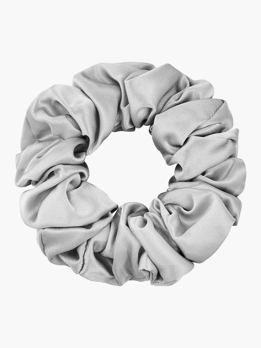 SilkSilky-UK 19Momme Pure Silk Scrunchie Silver 004