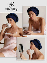 [Dark Blue] SilkSilky-UK Sleep Cap 006
