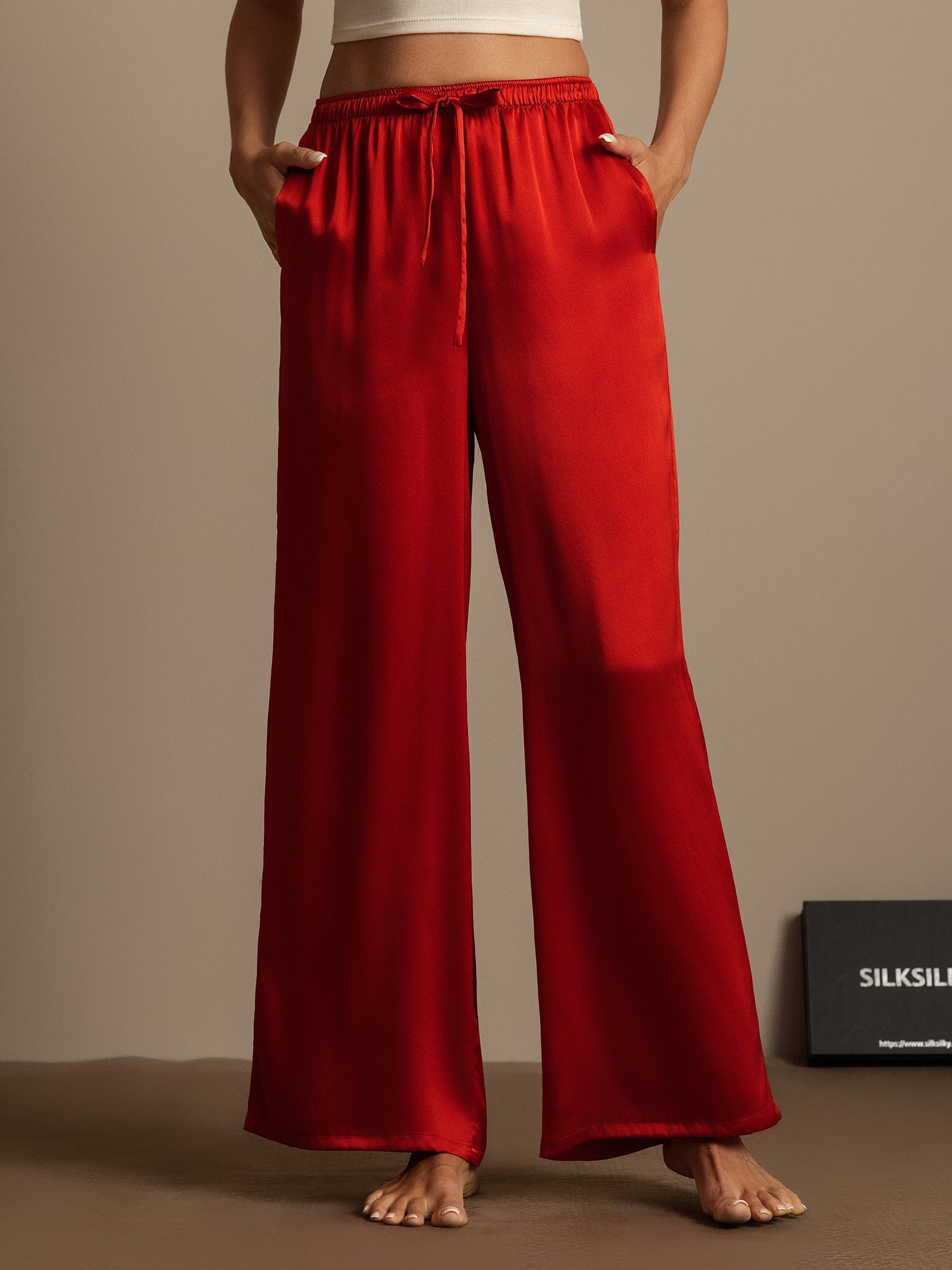 [Wine] SilkSilky-UK Pure Silk Womens Pants 001,